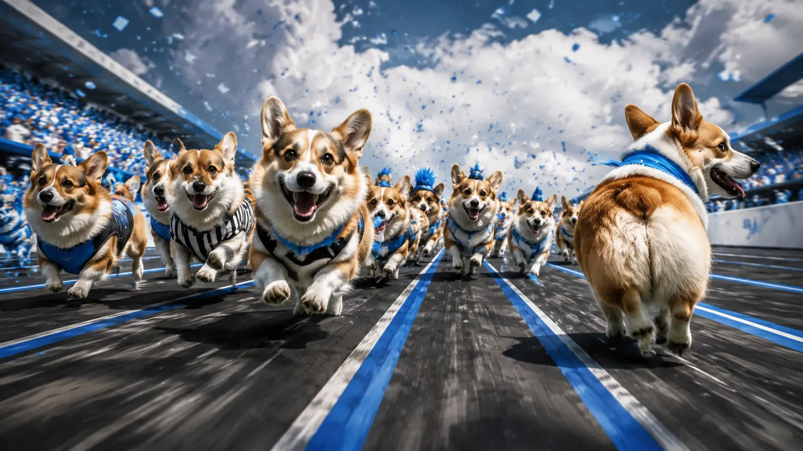 150 Corgis rennen um Europas Ehre. Einige scheitern schon an der Richtung.